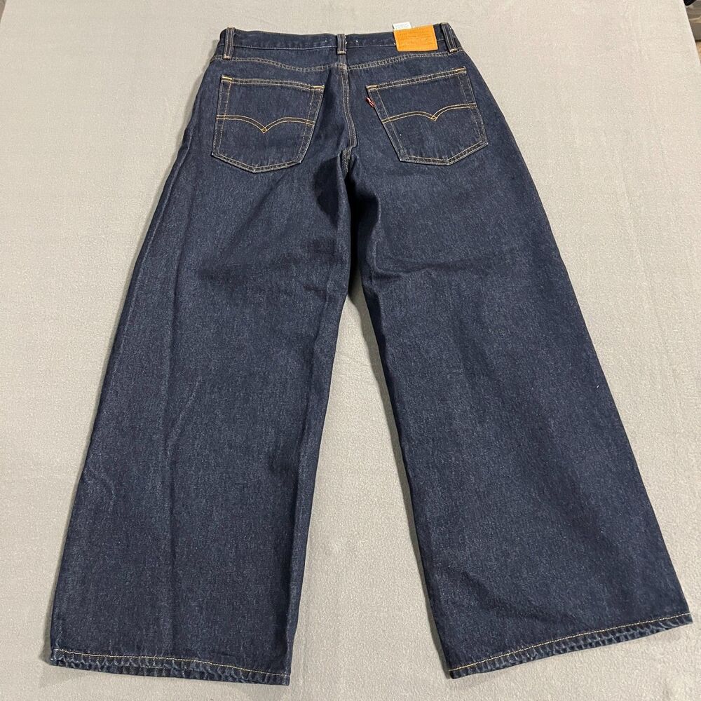 Levi's XL Baggy Straight Jeans Women's 29 X 29 Blue Denim Dark Wash 5-Pockets - Picture 2 of 14